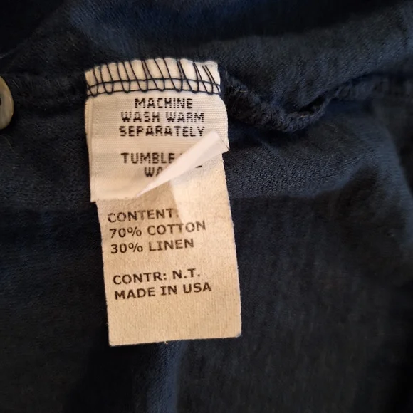 Cut Loose Linen Blend navy Long Sleeve Cardigan Sz Large *C6 - Picture 4 of 4